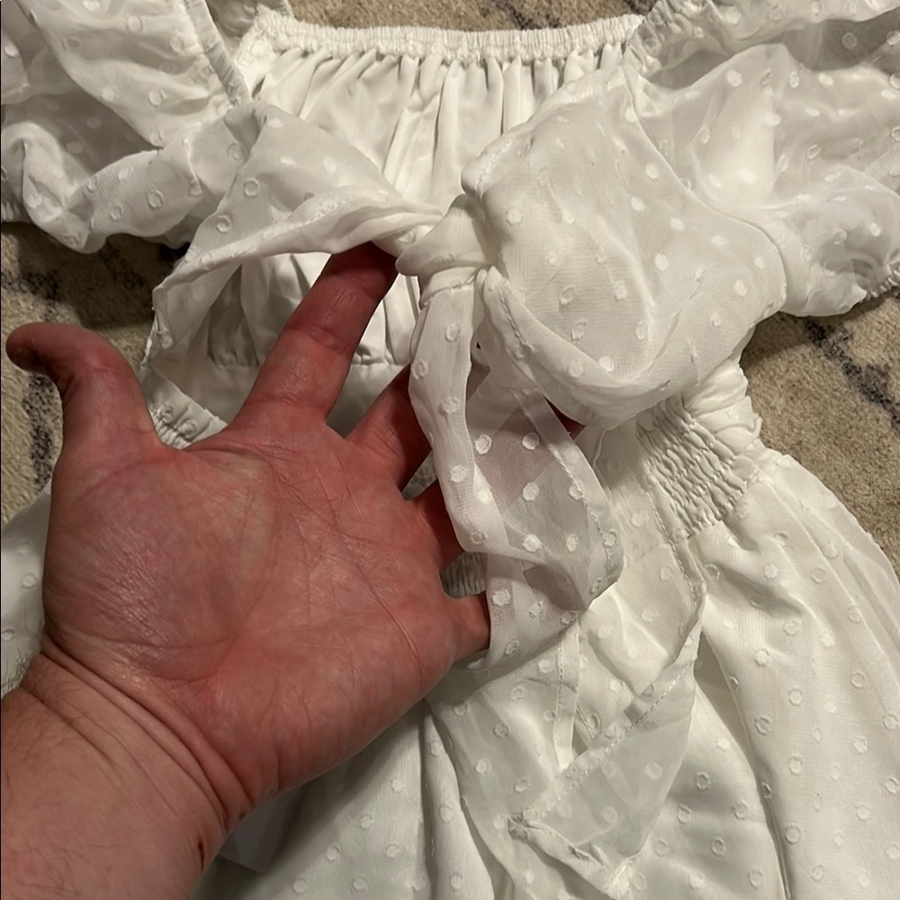 White Kids Dress - Picture 8 of 11